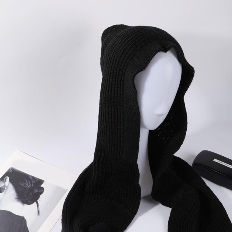 Hooded Shawl Wrap Hooded Scarf Hat Hat Scarf Set for Head Warmer Crochet for Head Scarf One Piece Scarf Windproof Cap Ho