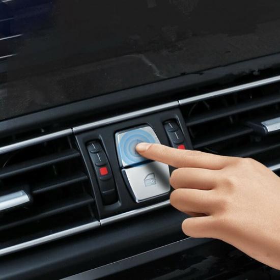 2 Pieces Silver ABS Car Front Warning Switch Cover For BMW 5 6 11 12 13 14 15