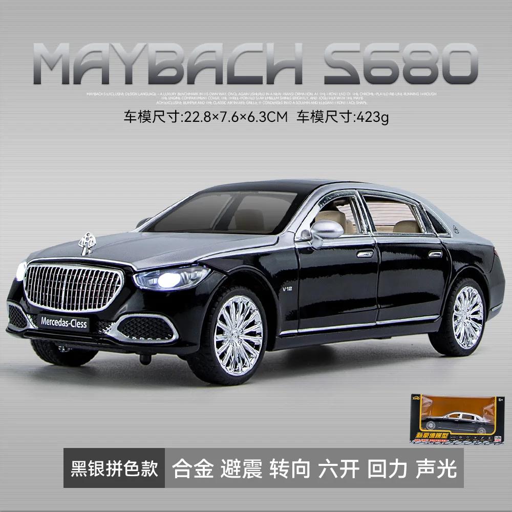 1:24 Mercedes Benz Maybach S680 Simulation Alloy Car Model Decoration Collection Gift Toy Die Casting Model Boy Toy
