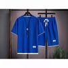 National Men's Summer Waffle Trend Casual Sports Set - Loose, Handsome Short Sleeve Clothing
