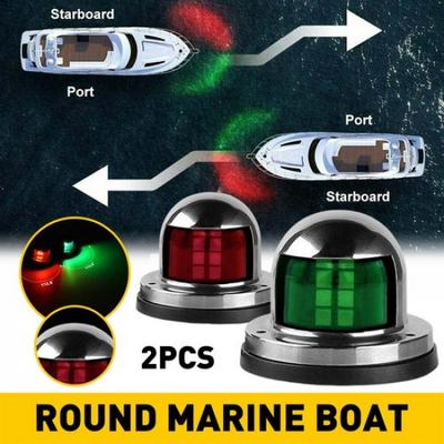 2X Marine Boat Yacht Pontoon Stainless Steel LED Navigation Bow Lights 12V