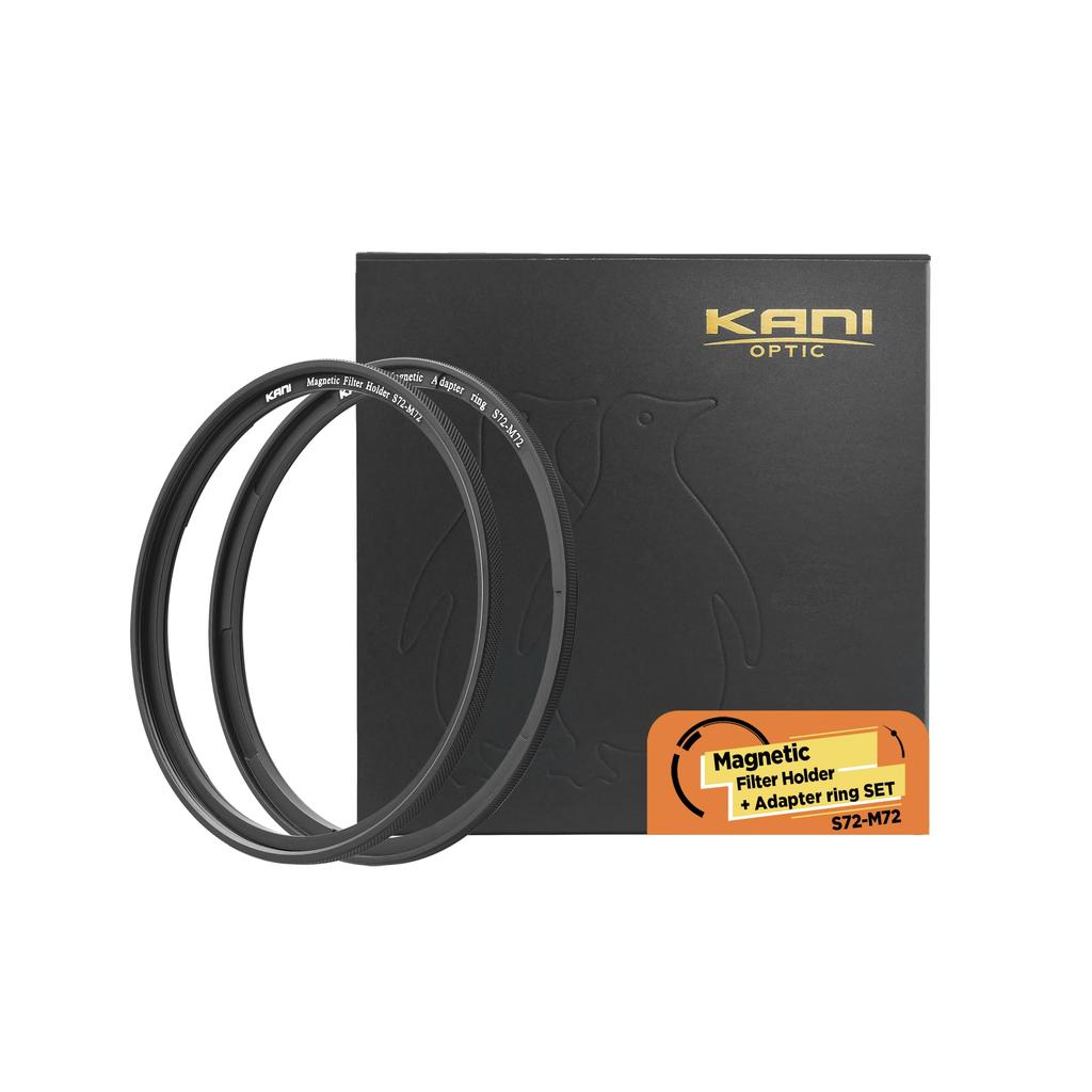 KANI 72mm Magnetic Quick Release Magnetic Holder and Adapter Set Knurled Filter Set with Black Aluminum Filter Part Number 816832 S72-M72, Anti-Slip