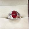 Ruby Oval Cut Gemstone With 925 Sterling Silver Ring For Men's #B544 JL375686403376