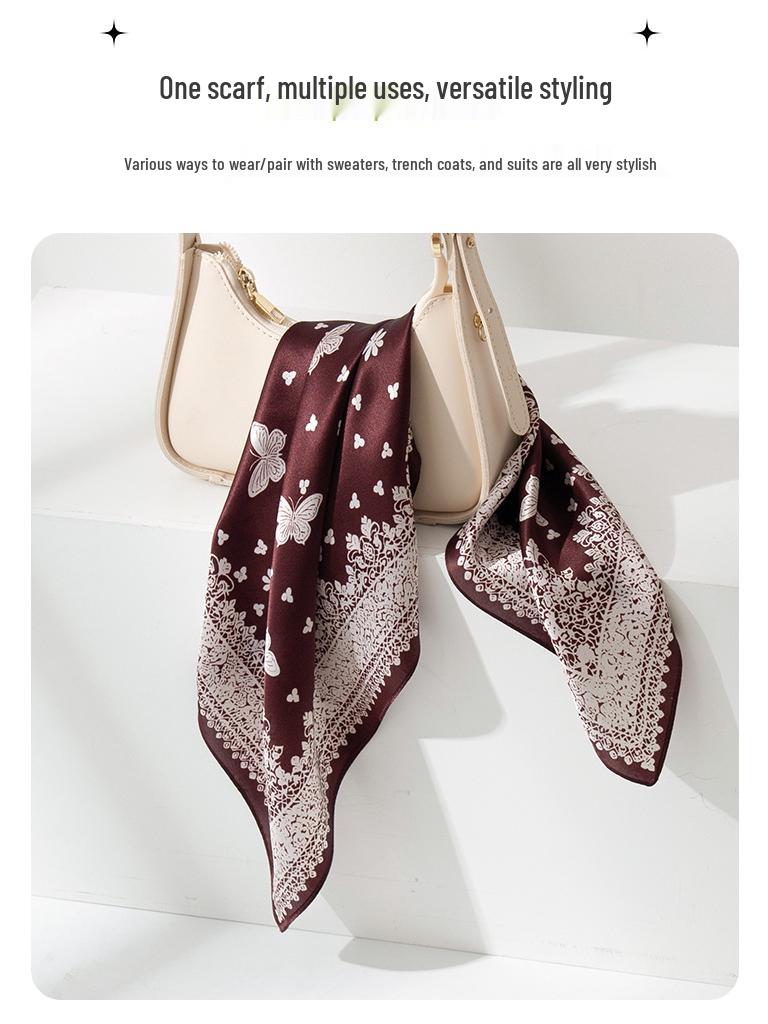 2025 Women's High-End Mulberry Silk Retro Neck Scarf - Elegant, Luxurious Gift or Self-Use