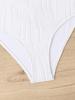 2024 European & American Solid Color High Waist Split Bikini Swimsuit for Women
