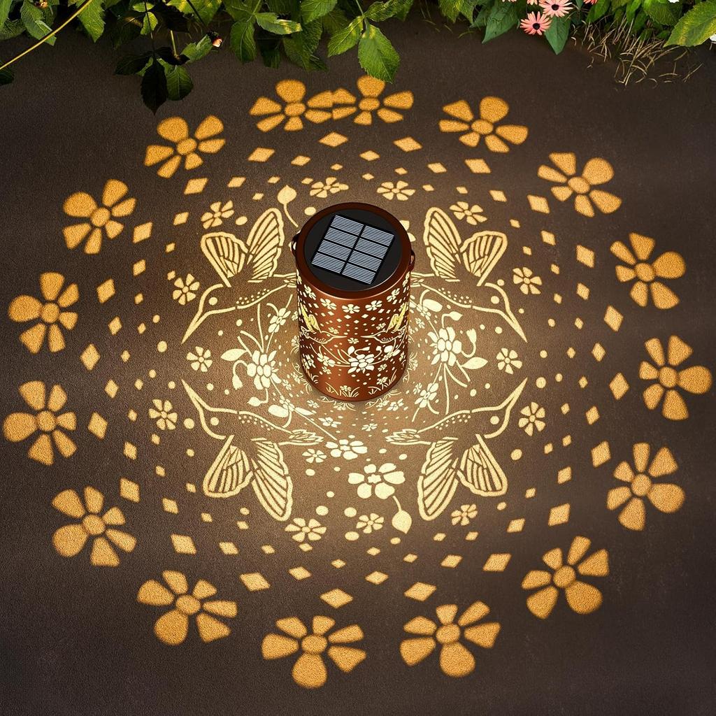 Hummingbird Solar Lanterns Outdoor Waterproof: Mothers Day Gifts for Women Mom Grandma - Decorative Hanging Metal Lanterns for Patio Yard Pathway
