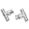 2pcs BNC Male to Female Adapter 3 Way Surveillance Video T Connector Splitter