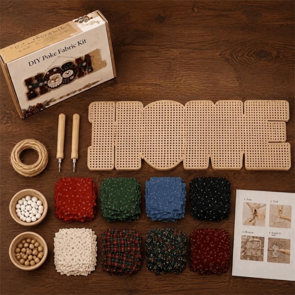 No-Sew Craft Fabric Poke Art Kit 3D Fabric DIY Craft Kit Gift Punch Needle Kit Holiday Gift
