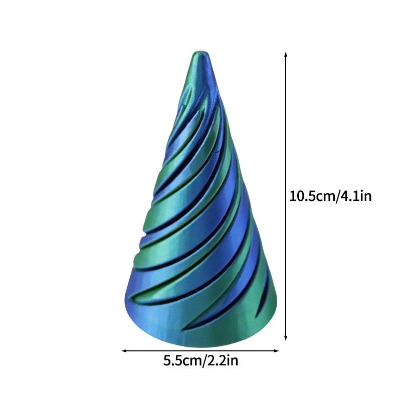 Rotating Pyramid 3D Printed Spiral Cone Three-dimensional Pyramid Desktop Figure Home Decoration Desk Accessories