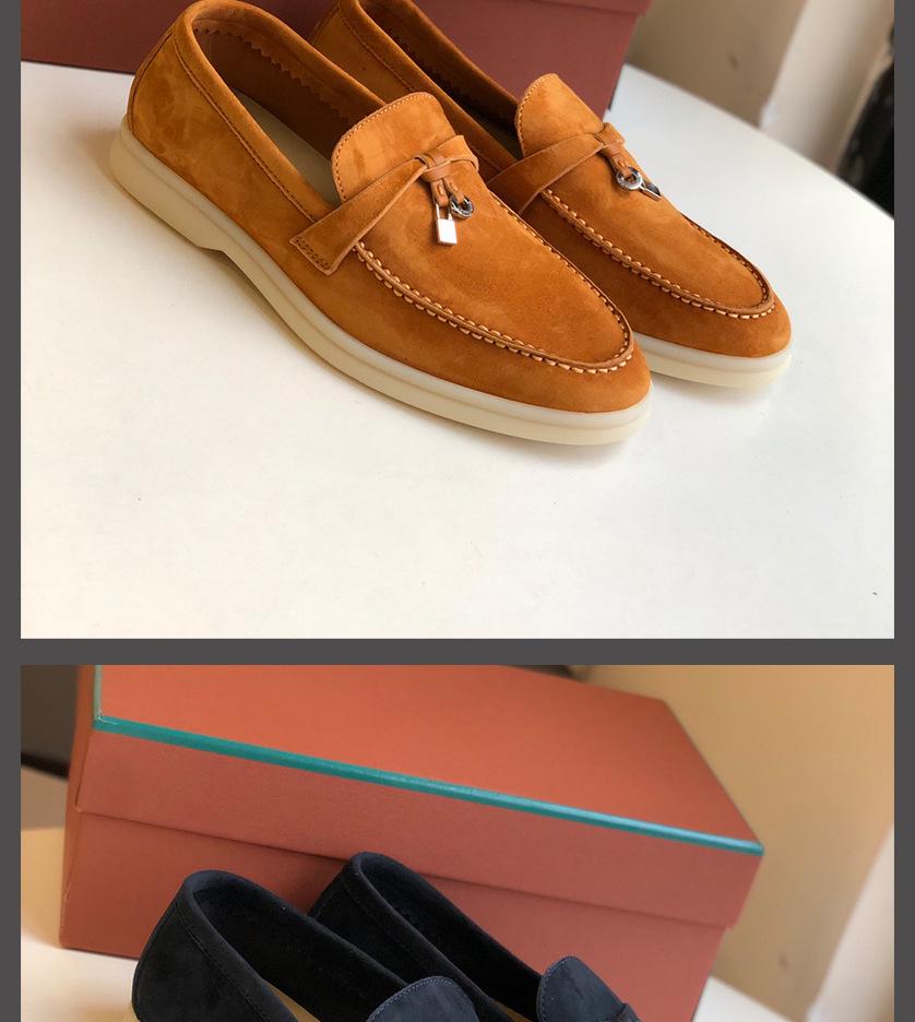 Europeiska & Amerikanska Mockasiner i Kohud - Mjuk Sula Brittisk Stil Slip-on Dam Casual Skor