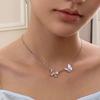 Exquisite 2024 Butterfly Zircon Necklace - Versatile Sweet Fairy Style Clavicle Chain for Women