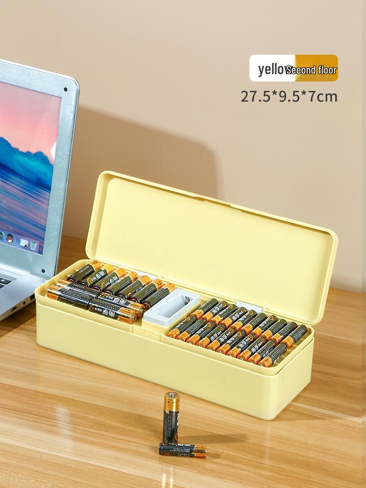 Battery Organizer and Data Cable Transparent Storage Box - Large Capacity, Multi-Layer, Dustproof, Size 5-7 for Electrical Appliances