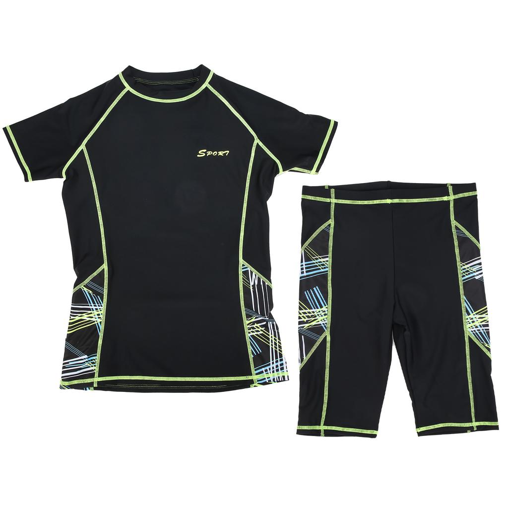 Swimming Short Sleeve Shirt with Shorts 2 Pieces Summer Surfing Diving Suit for MenL