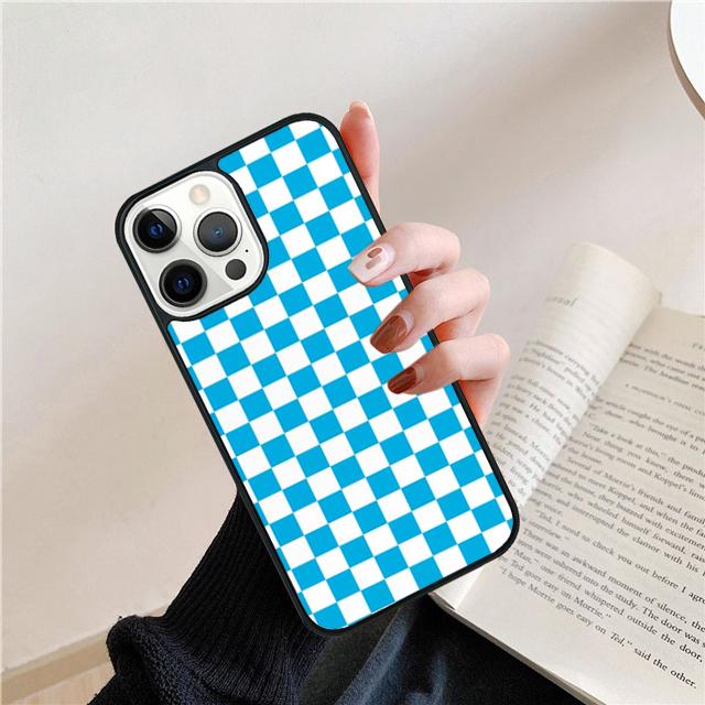 Checkerboard Checkered Coque Shell For iPhone 17 Air 15 16 14 13 12 Pro Max 11 Pro Max Plus Phone Case Cover
