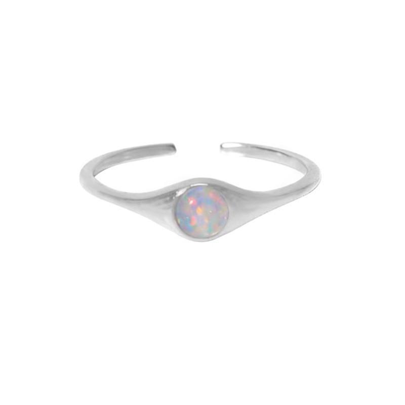 

Beautiful Adjustable Copper Opal Stone Ring Retro Colorful Geometric Design For Women
