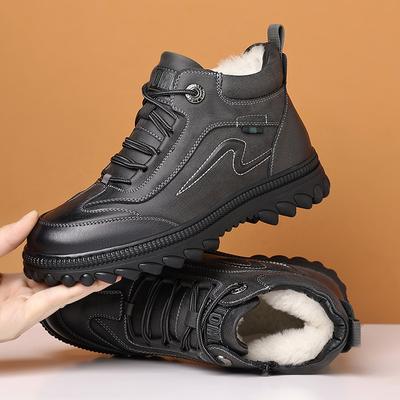 Men's Shoes 2026 Winter High Top Cotton Shoes Men's Anti Slip Thick and Plush Warm Casual Youth Sports Shoes