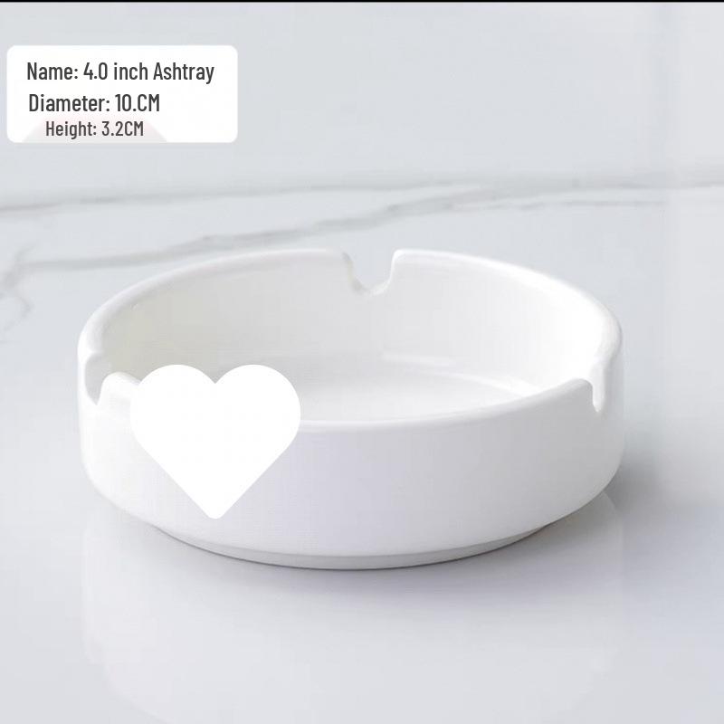 Elegant Ceramic Ashtray with Gold Trim for Hotels, Bars, Restaurants