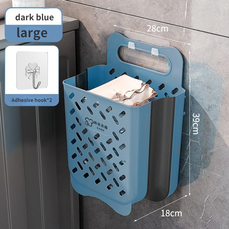 Large Portable Bathroom Folding Dirty Clothes Storage Basket Household Wall Hanging Punch-Free Laundry Basket Put Clothes Bucket