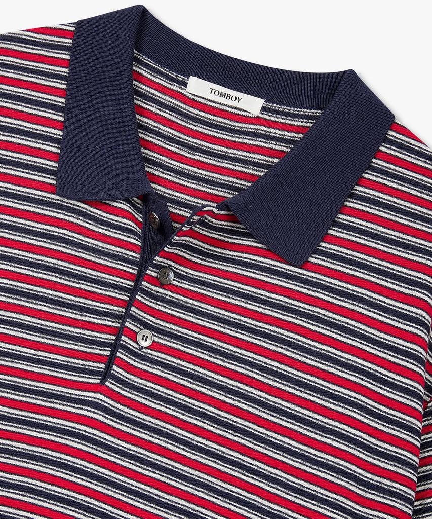 STUDIO TOMBOY [Men] Multi Stripe Collared Knit_Red 9156252212