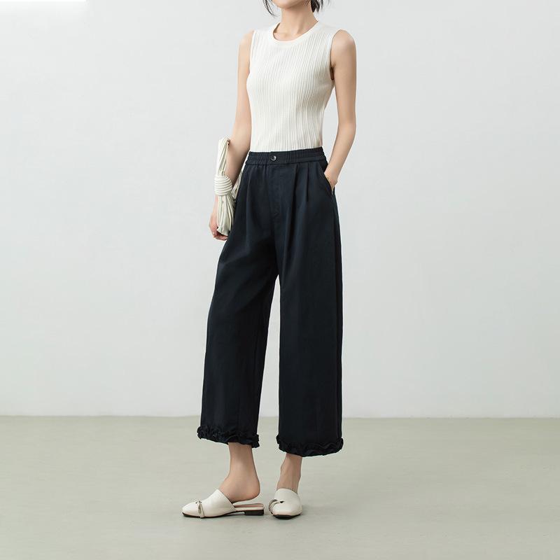 Petite Women s Spring 2026 Ruffle Lace Wide-Leg Pants S