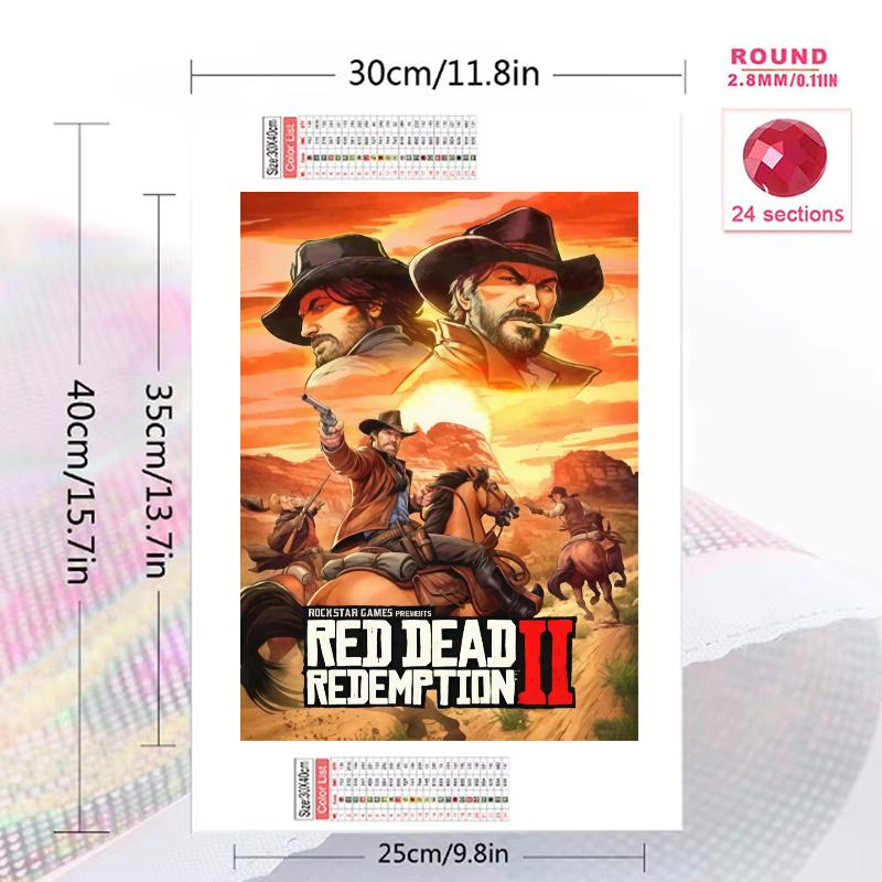 Red Dead Redemption 100% Round Full Drill 5D DIY Diamond Painting Embroidery Cross Stitch Rhinestone Décor