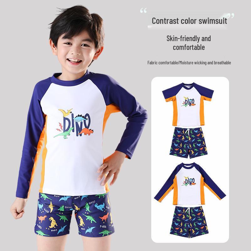 

Boys Split Swimsuit Set: Professional Sunscreen Swim Trunks for Kids 2025 3XL