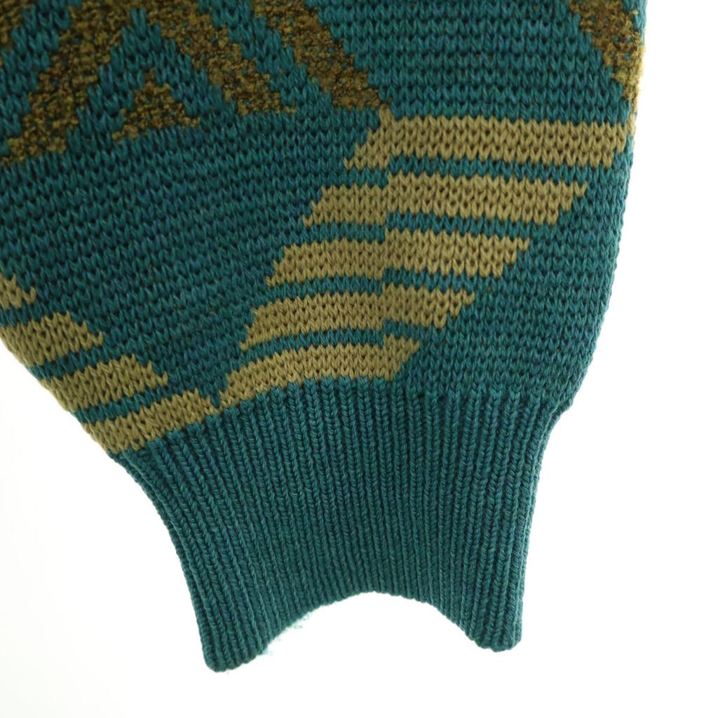 Yves Saint Laurent 90er Jahre Altes Geometrisches Muster Langarm V-Ausschnitt Pullover Damen Gebraucht