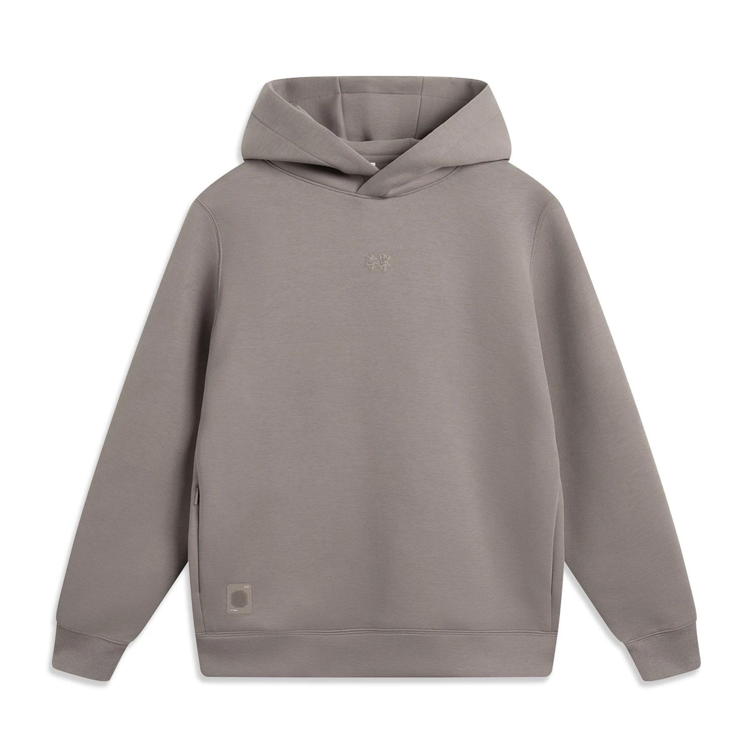 

Li Ning Серия цветов Китая Коллекция спортивных трендов Однотонная толстовка с капюшоном Мягкая дышащая Универсальная Свободного кроя Толстовка унисекс AWDU661-5 S