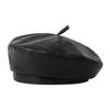 Winter Hats Woman Beret Pu Leather French Berets Woman Autumn Winter Vintage Beanies Solid Color New