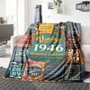 Vintage Anniversary Celebration Customize Your Name Blanket Soft Cozy Perfect For Sofa Couch Office Bed Picnics Ideal For All Seasons Modern Style