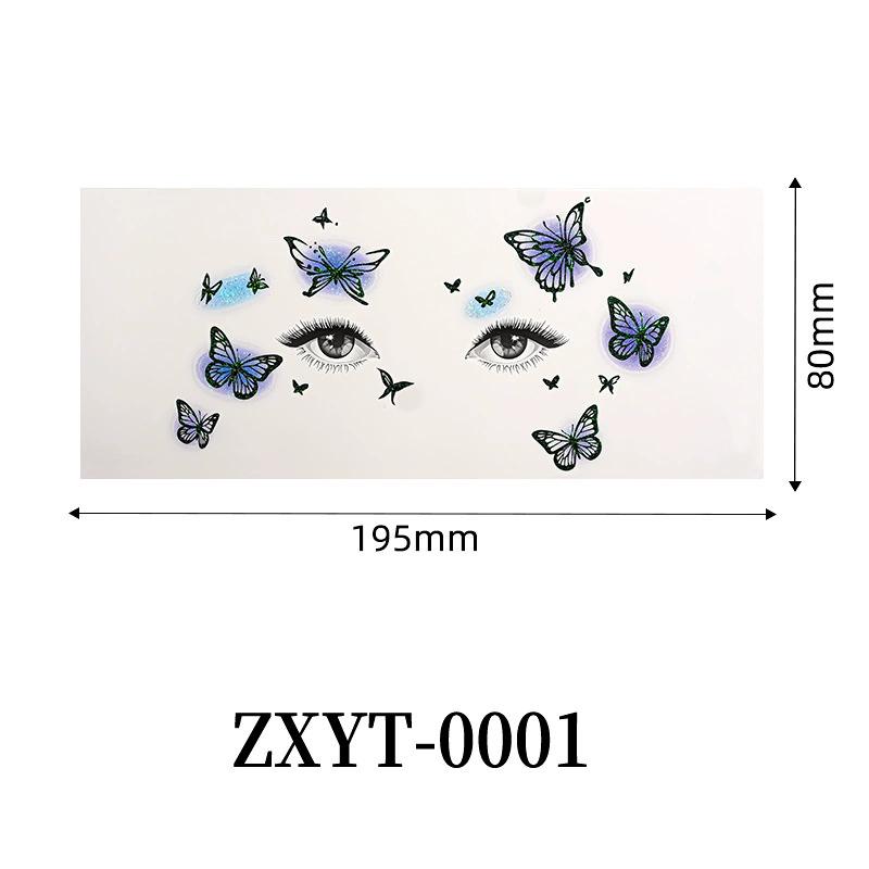 Sparkling Butterfly Mermaid Temporary Face Tattoos Fairy Makeup for Princess Parties Halloween and Stage Performances