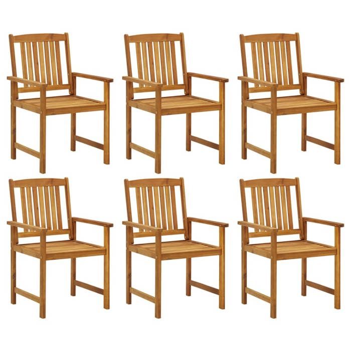 Maison Exclusive - Chaises de jardin avec coussins lot de 6 Bois d'acacia massif
