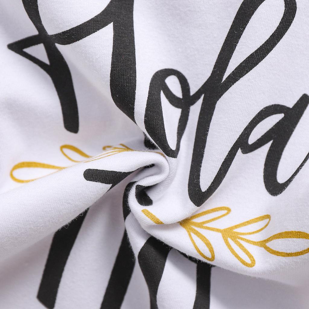 1-18 Months Baby Cute Spanish Letters "Hola Tio" Print Cotton Bodysuit Casual Short Sleeve Jumpsuit