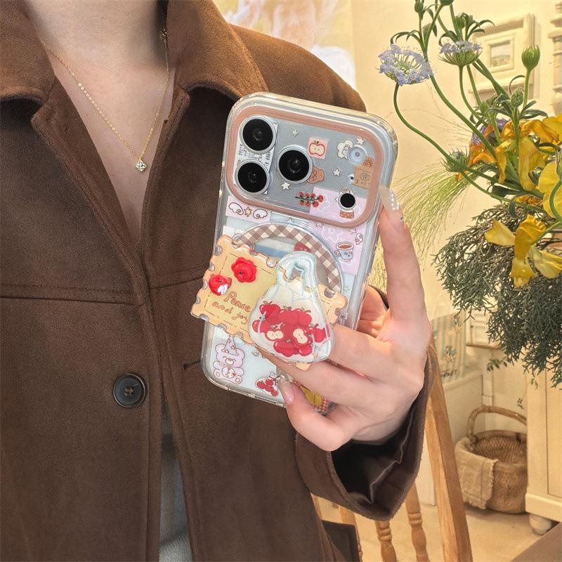 Korean Style Sweet Bear Magnetic Stand for iPhone 14/15/16 Pro Max Case