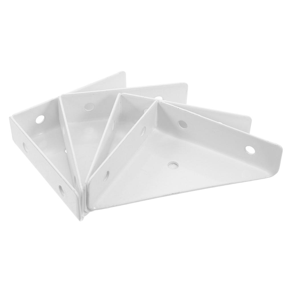4Pcs Stainless Steel Corner Brackets Fixed Angle Bed Brackets Furniture Fastening Supports Triangular Design Pre Drilled Holes