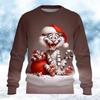 Christmas Men's Tiger Sweatshirt Cool Party Crew Neck Vacation Party Gift Red Blue Crewneck 3D Prints pullover 2025 fall winter