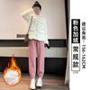 Coffee Corduroy Pants Women's Autumn and Winter New High Waist Fleece Sweatpants Casual Tie Feet Thickened Sweatpants