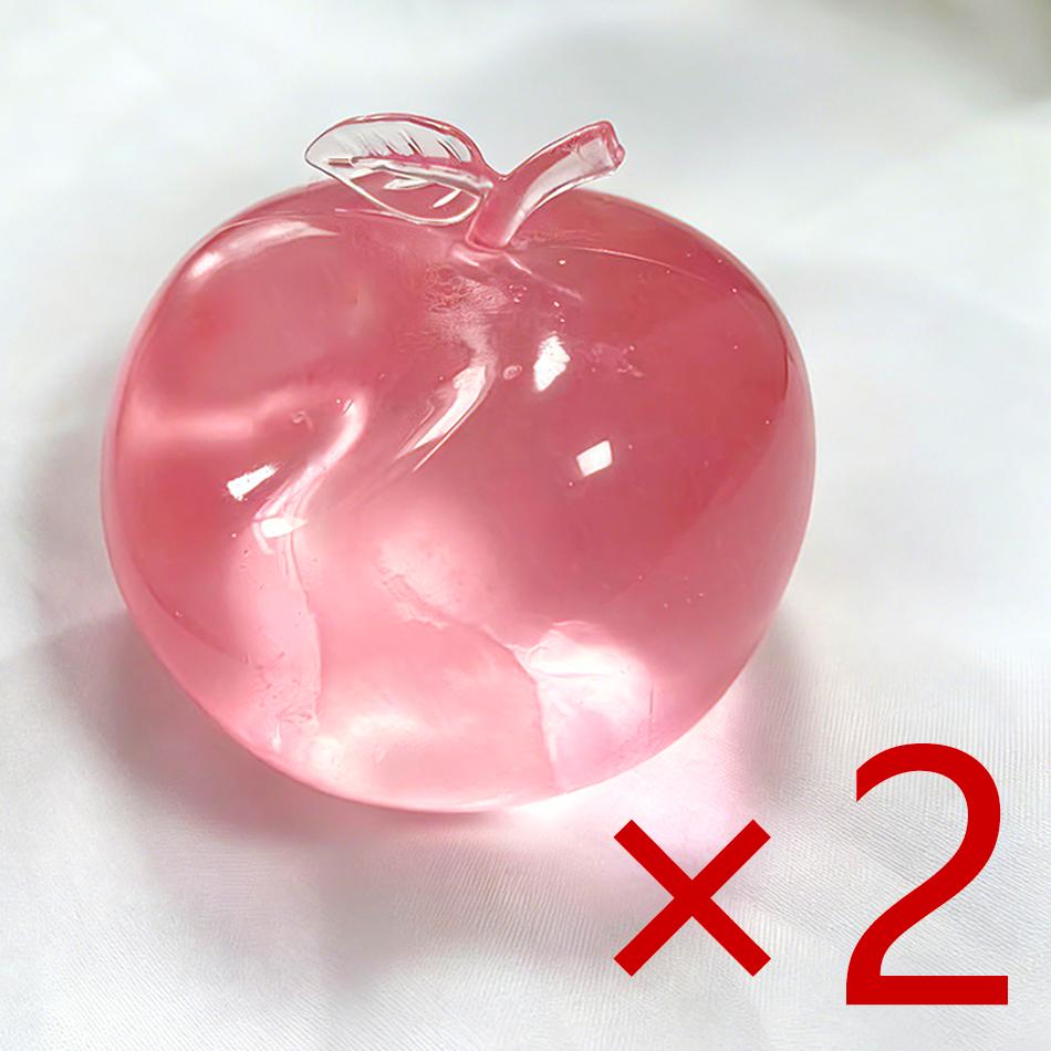 Pink Apple Maltose Squishy Toy, Anti-stress Sensory Fidget Toy, Simulated Transparent Soft Glue Slow Rebound Decompression Gift