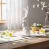 Cute Resin Rabbit Ornament Hand-Carved Easter Decoration Easter Bunny Figurine  Lifelike Rabbit