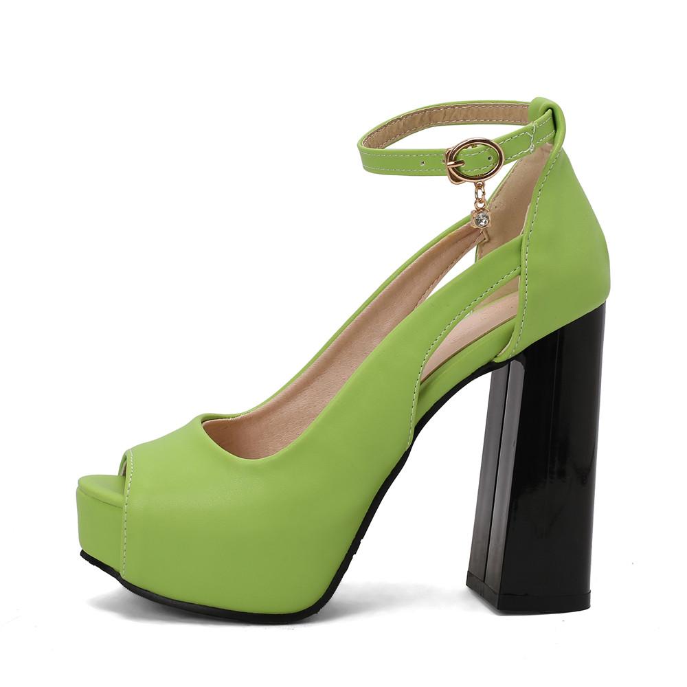 Fashion Summer European and American Peep Toe Shoes Super High-Heeled Pumps Platforms Goth Sandals Ankle Strap Buckle Wedding Party Shoe