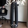 Wool Blend Fleece Lined High Waist Straight Leg Pants Outdoor Wear Winter Wide Leg Warm Thick Floor Length Trousers Slim Fit Straight Cut Women Pants