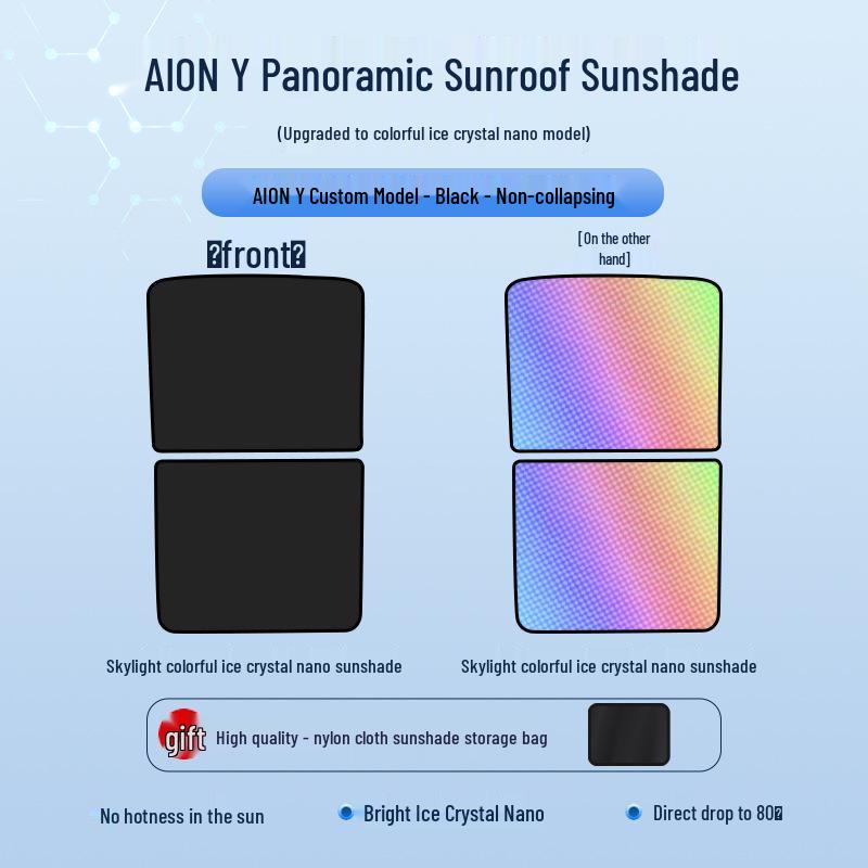 22 AION Y Sunroof Ice Crystal Sunshade: Heat Insulation, Sun Protection, Privacy, Light Blocking