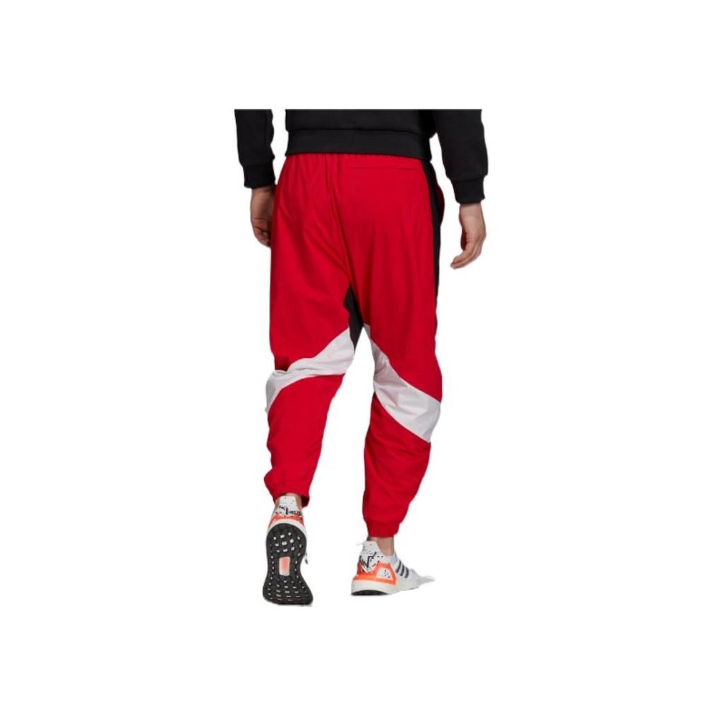 Adidas Logo Print Drawstring Joggers Men Bottoms Red FL4685
