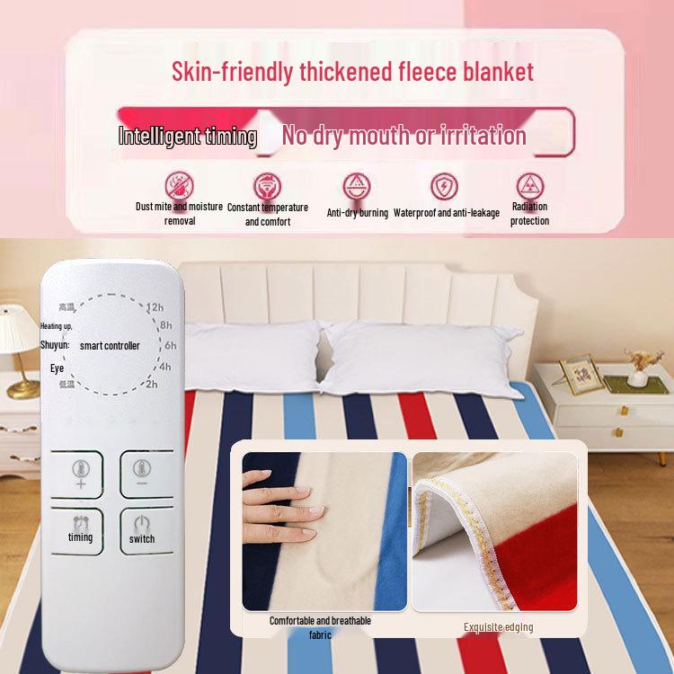 Smart Water-Heated Electric Blanket with Constant Temperature for Double Bed Smart Stripes with 5 Levels