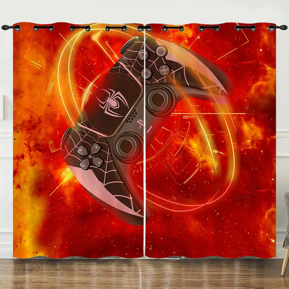 Gamepad Gamer Mobile Game Elements 3D Digital Printing Curtain Blackout Punching