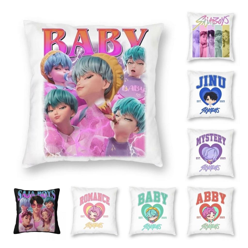 KPop Demon Hunters Saja Boys Pillowcase Soft Polyester Cushion Cover Decorations Throw Pillow Case Cover Home Wholesale 40X40cm
