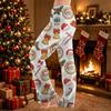 Women's Flannel Pajama Pants Christmas Print Loose Fit Sleep Pants