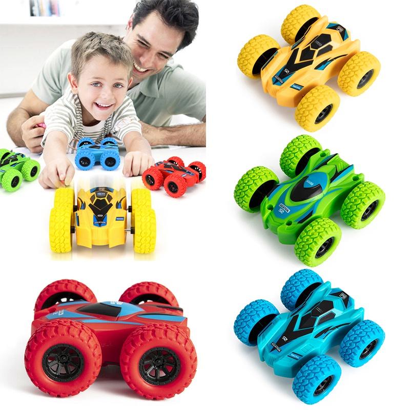 Vibrant 360 Roll Toy Racing Cars For Kids Durable Plastic Mini Car Xmas Gift