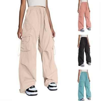 20/5000 Women's Fashion Casual Wide-leg High-waisted Cargo Pants Multi-pocket Pants
