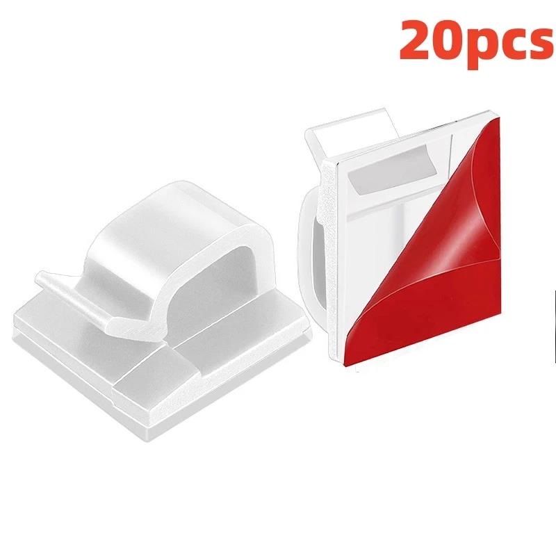 10/20/50PCS Cable Organizer Clip USB Cable Management Self Adhesive Cord Wire Holder Organizer Clamp For Keyboard Earphone Mouse